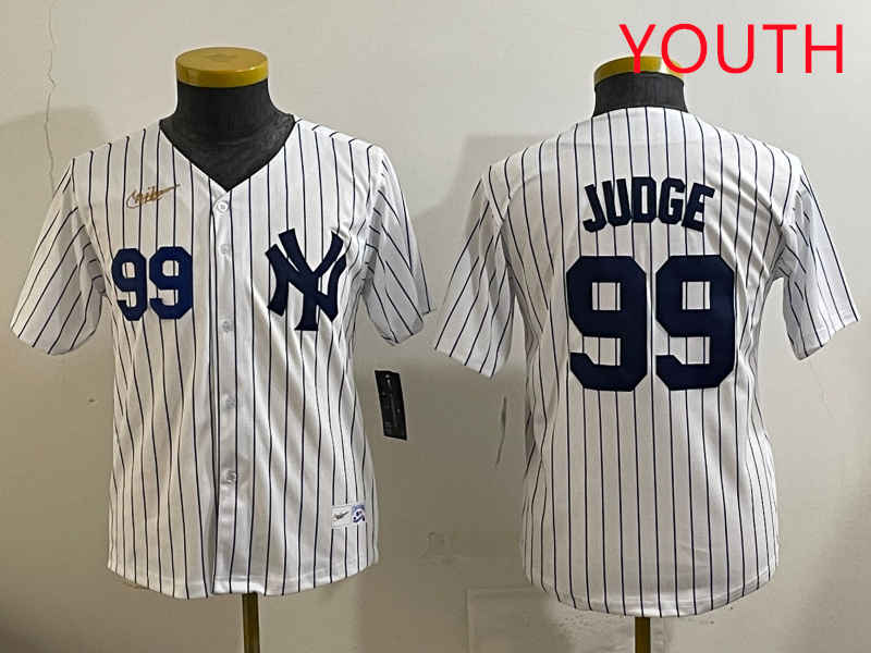 Youth New York Yankees #99 Judge White 2025 Nike MLB jersey style 4->youth mlb jersey->Youth Jersey